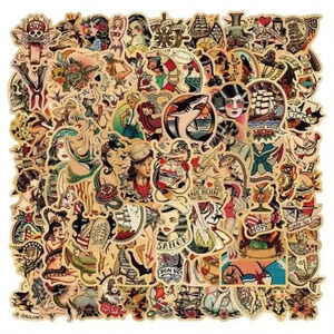 100 colorful pirate pinup girl vinyl stickers decor laptop phone mug luggage cup